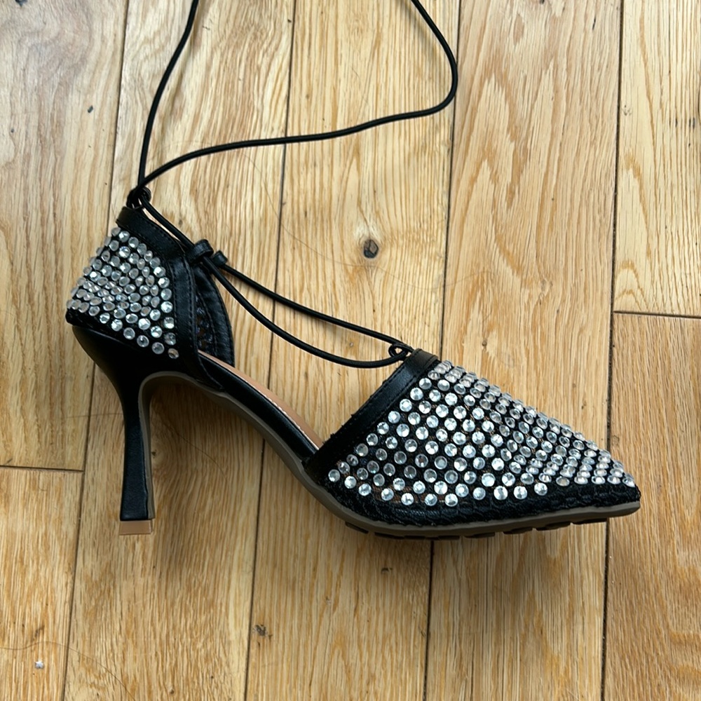 Mesh Gladiator Heels with crystal detailing - Picture 9 of 11